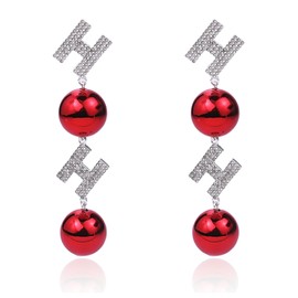 Christmas Earrings for Women Dainty Enamel Crystal Bell Elk Ice cream Santa Claus Dangle Christmas Earrings Xmas Jewelry Holiday Earring for Women F