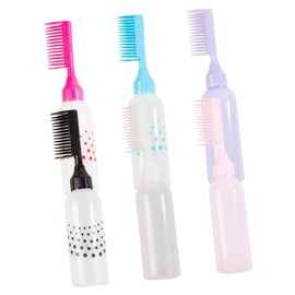 FRCOLOR 6 Pcs Hair Dye Bottle Applicator with Scale Scalp Hair Color Bottle Comb in One Hair Color Paint Brush Dispenser Home Barber Shop Care