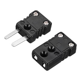 MECCANIXITY Mini J Type Thermocouple Wire Connectors Male Female Plug Adapter High Temperature 200°C(392°F) for Thermocouple Sensor