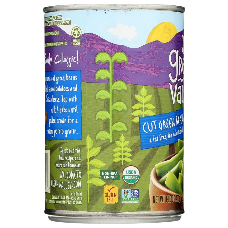 GREEN VALLEY Organic Cut Green Beans, 14.5 OZ