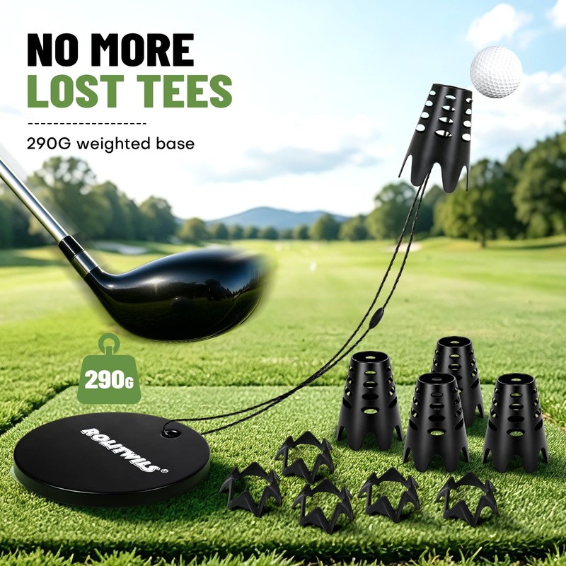 Rolitwils Golf Simulator Tee Anchor Kit, 16-Piece Tether Set with