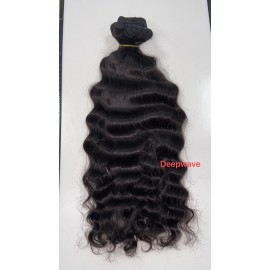 Vietnamese Burmese Curly Human Hair in Bundles Natural Raw Hair Original Human Hair Loose Wave Bundles Water Deep Wavestyle: Deep wave 1 bundle, color: natural black, Stretched Length: 12 inches
