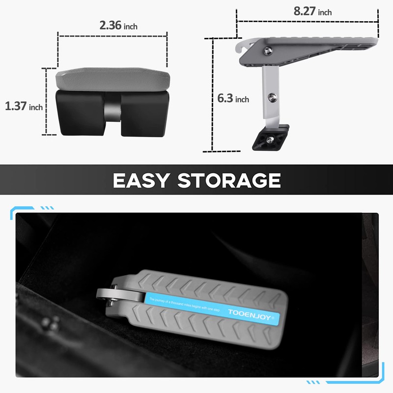 TOOENJOY Universal Car Door Step with 5 Gear Adjustment/No Assembly,