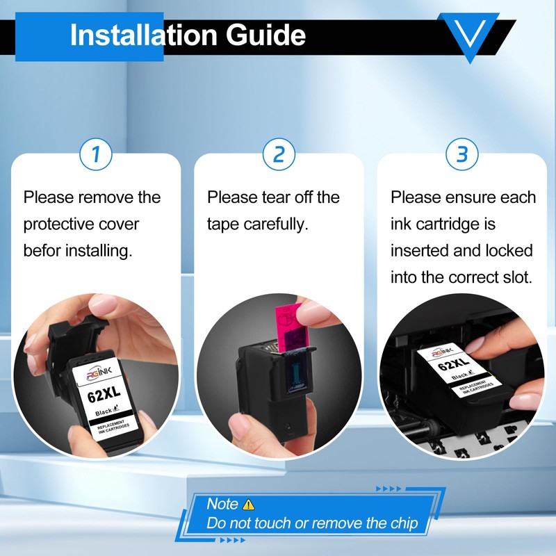 62XL Printer Cartridges 62 XL Compatible with HP 62 Printer