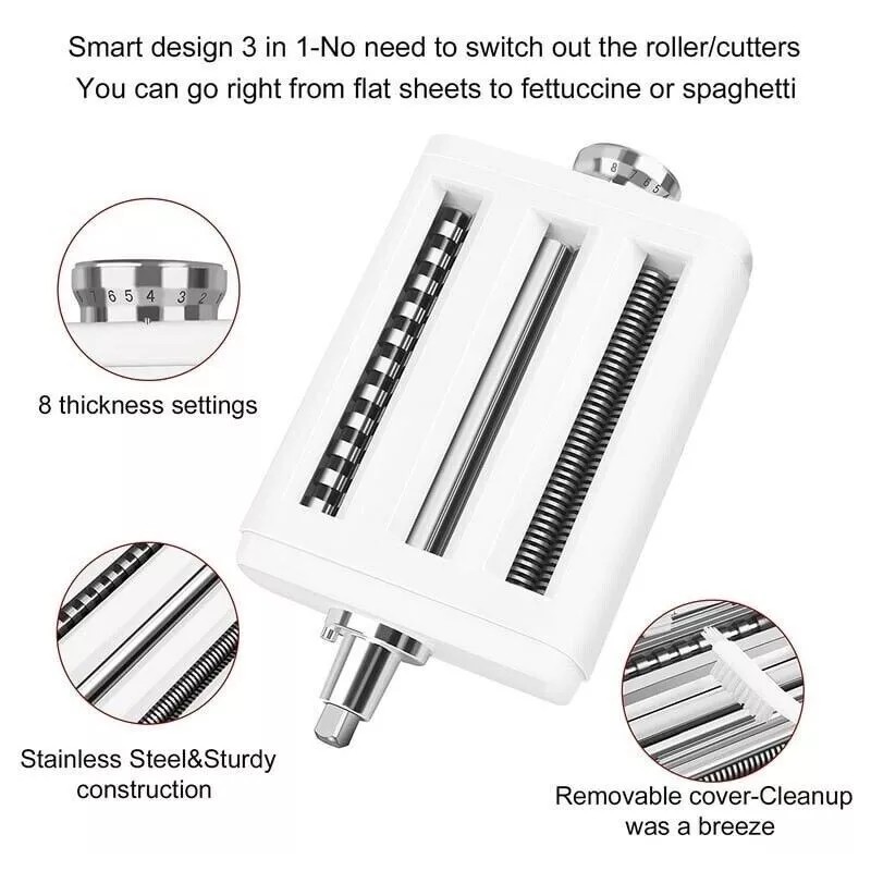KENOME Pasta Maker Attachment for KitchenAid Stand Mixers 3 in