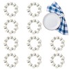 TEAONE Pearl Napkin Rings, 10 PCS Wedding Napkin Holders for