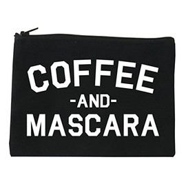 FASHIONISGREAT Coffee And Mascara Cosmetic Makeup Bag Black Small