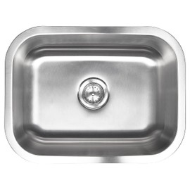 MSI 23 Inch x 18 Inch Undermount Single Bowl 18 Gauge Stainless Steel Kitchen Bar Sink and Strainer