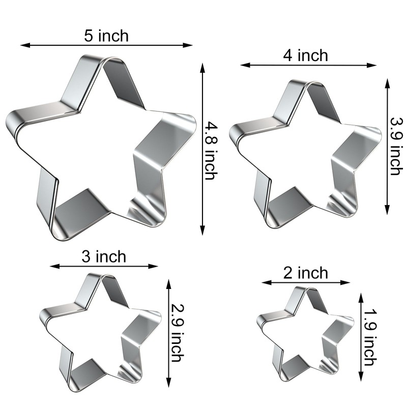 Stars Cookie Cutter Set Large - 5 inch, 4 inch,