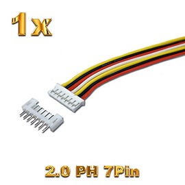 VUNIVERSUM Premium 7 Pin 2.0 PH 2.0 mm Mini Micro JST Connector with 15 cm Electronics 28AWG Cable + Female Loose Model Making