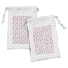 Ambesonne Botanical Fabric Pouch Set of 2, Monochromatic Floral Pattern