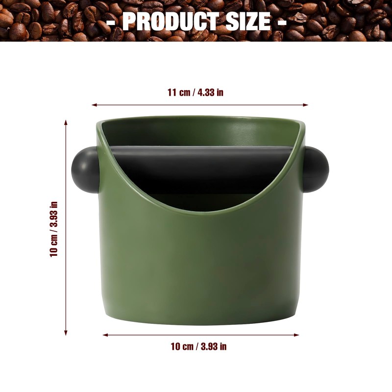 Coffee Knock Box with Removable Metal Knock Bar & Non-Slip