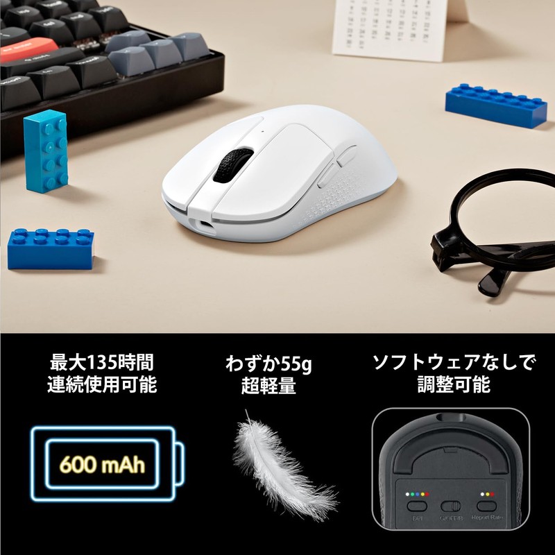 Keychron M3 Mini Wireless Mouse, 2.4 GHz/Bluetooth 5.1 / Wired