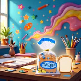 Borrador de pan Kawaii Toast, lindo borrador de lpiz de papelera, borrador de pan 3D, borrador de lpiz de dibujos animados, herramientas de dibujo,...