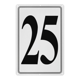 M METERXITY Aluminum Number Sign 25, 11.8 Inch House Numbers and Metal Letters, Parking Spot Letter Signs, Metal Letter Wall Decor for Garden/Door/Mailbox [Black Text On White]