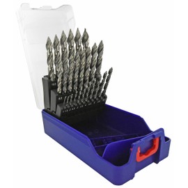 TIVOLY - Set of 25 High-Performance HSS Metal Drill Bits Ø1/25 to 17/32" - Smart Point Sharpening - Drilling Soft Steels, Wood, and Plastic - Clean Drilling and Hole Enlargement - 3-Flat Shank