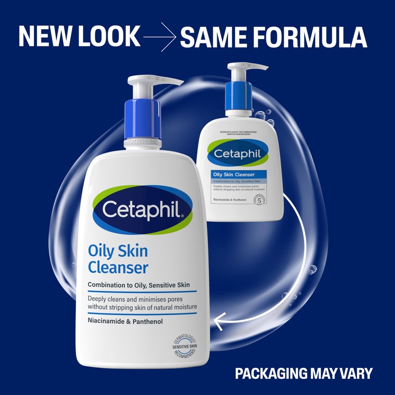 Cetaphil Oily Skin Cleanser, 236ml, Face Wash, For Combination to