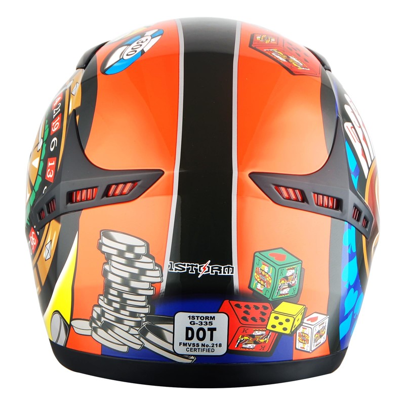 1STORM Motorcycle Bike Full FACE Helmet Booster Lucky Wheel Roulette;