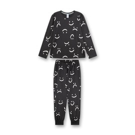Sanetta Girls Long Grey Faces Pyjamas | High Quality and Comfortable Cotton Pyjamas for Girls, gray