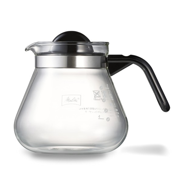 Melitta MJ-9303 Coffee Tea Server, Glass Tea Strainer, 3.3 gal (1 L), 8 Cups, Glass Pot, Caféina Series, Clear
