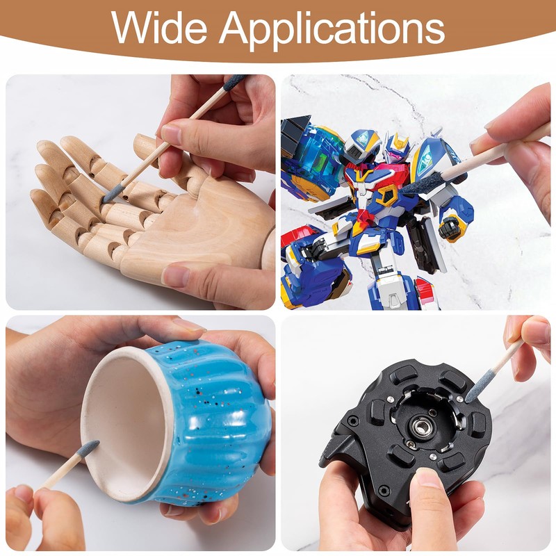 30 Pcs Sanding Sticks, Premium Double-Ended Matchstick Sanding Stick for