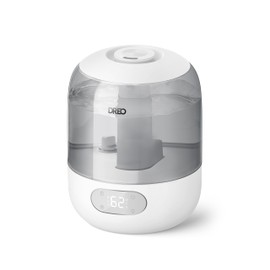 Dreo Humidifiers for Bedroom, Cool Mist Ultrasonic Humidifiers with Oil Diffuser, 30Hr Runtime, Top Fill 3L Tank, Humidity Sensor, Night Light for Baby, Nursery, 360° Nozzle for Plants and Home, Grey