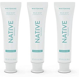 Native Pasta De Dientes Hecha De Limpiadores De Origen Natural E Ingredientes Simples Que Blanquean Los Dientes De Forma Segura, 4.1 Oz, Sin Fluoruro De Menta Salvaje - 3 Unidades