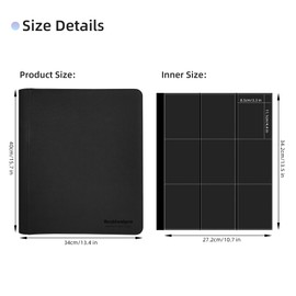ARCHIVALPRO 9 Pocket Top Loader Binder | Holds 288 Toploader 3"x4" Cards | Premium Toploader Binders Album(288 Toploaders Slot, Black)