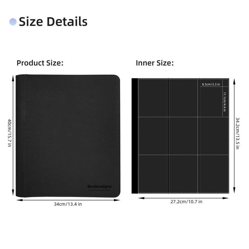 ARCHIVALPRO 9 Pocket Top Loader Binder | Holds 288 Toploader