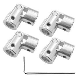 4 Pcs 8mm to 8mm Universal Joint Shaft Coupling Rotatable Metal Shaf Coupling Motor Connector Coupler with Screws and Wrench for RC Car Robot Crawler Boat
