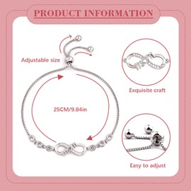 Infinity Love Bracelets for Mom, Birthday Jewelry Gifts for Women Mom Daughter Granddaughter Grandma from Daughter Son (mom)