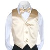 2pc Champagne Bow Tie Vest Set Boy Wedding Party Graduation