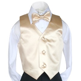 2pc Champagne Bow Tie Vest Set Boy Wedding Party Graduation Formal Suit Sm-20 (7)