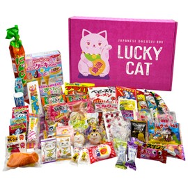 LUCKY CAT PINK Japanese Dagashi Box 50 PCS Japanese Candy, Dagashi, Snacks, And Gum