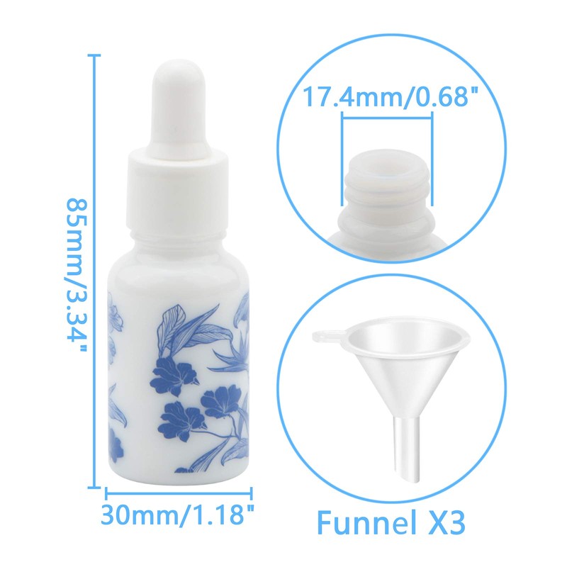 Pxyelec 5 x 15ml Ceramic Dropper Bottles Empty Dropper Bottles
