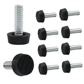 Waziaqoc 10Pcs 1/4-20 UNC Thread Adjustable Modern Furniture Levelers, Black Square Feet for Table, Chair, Cabinet, TV Stand (0.6 Inch Head Diameter)