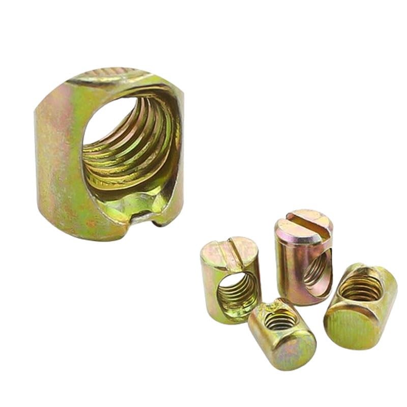 M6x11 Barrel Bolts Cross- Dowel Slotted Furniture Nut for Beds