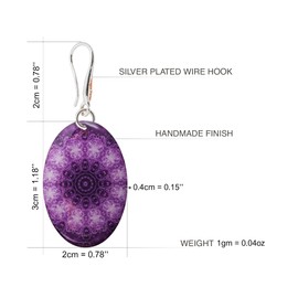 Boho Mandala Dangle Earrings for Women, Bohemian Statement Jewellery (Style 44 - Violet)