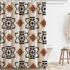 Jimuzi Western Aztec Linen Shower Curtain Ethnic Southwest Geometric Stripes