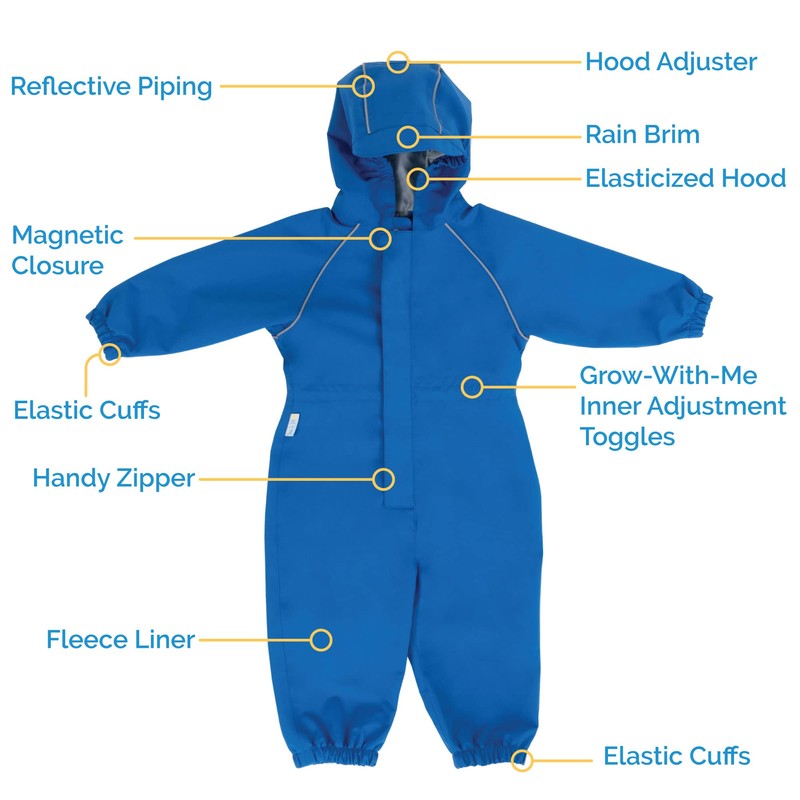 JAN & JUL Waterproof Fleece Lined Rain Suit, Snow Coveralls