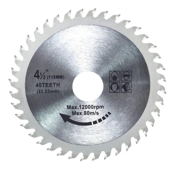115mm Carbide Saw Blade 4.5" Angle Grinder Circular Saw Blade 40 Teeth for Woodworking Cutting Disc Wood Plastic Alloy Carbide Finishing Saws Blade