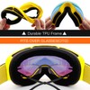 JULI Kids Ski Goggles,Interchangeable Double Layer Spherical Lens,OTG Anti-Fog Snowboard