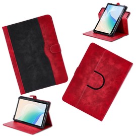 Case for BNCF Bpad 10 4G 10.1 inch Tablet Case PU Leather Stand Folio Cover 360 Degree Rotation Multi-Viewing Angels Camera can be Used Red