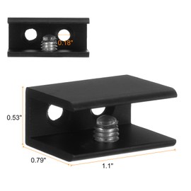 sourcing map 8pcs Glass Shelf Brackets Metal Adjustable Glass Clamps Shelf Bracket Clamp Bathroom Shelf Clip Support Holder Hardware Replacement Parts for Less Than 0.35" Shelving, Black