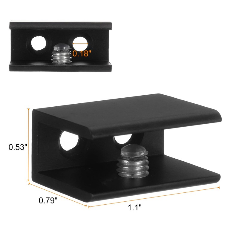 sourcing map 8pcs Glass Shelf Brackets Metal Adjustable Glass Clamps