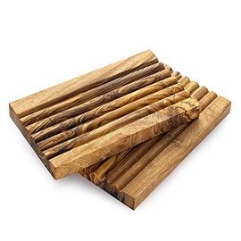 Forest Decor Wood Soap Dishes, Set of 2, Rustic Bathroom Decor, Handcrafted Bar Soap Holder with Drain, Wooden Soap Dish, 100% Natural, Eco-Friendly (Groove)