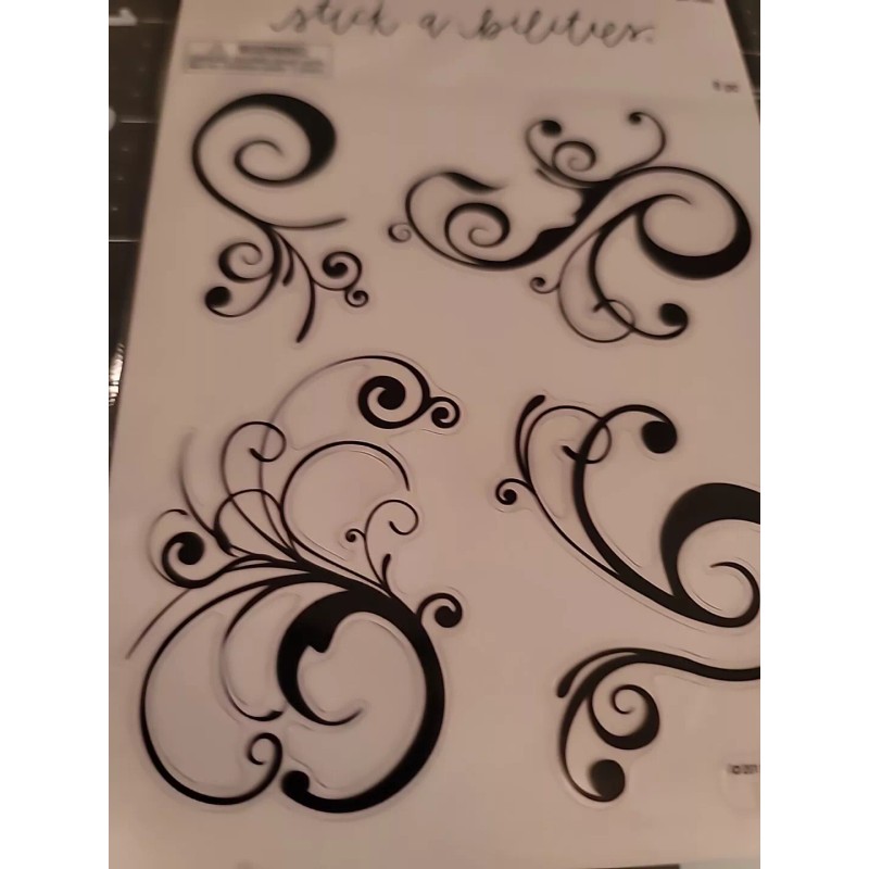 The paper studio stick a bilities BLK SWIRLS glitter stickers