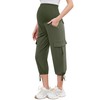 POSHGLAM Women's Maternity Cargo Capris Pants with 4 Pockets Quick-Dry