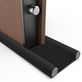 Draught Excluder for Armored Door, Extendable Draught Excluder for All Doors, Easy and Quick to Install, Heat Insulating, Draughts and Cold, Energy Saving (Black)