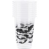 Unique Black Bats Plastic Party Cups - 16oz | Clear